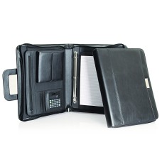 Genuine Leather Compendium w/Retractable Handles