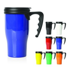 Double Walled Plastic Thermo Travel Mug