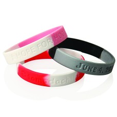 Sectional Coloured Debossed Silicone Wristband