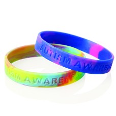 Multi-coloured Debossed Silicone Wristband