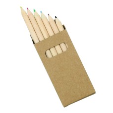 6 Pack Natural Wood Colouring Pencils